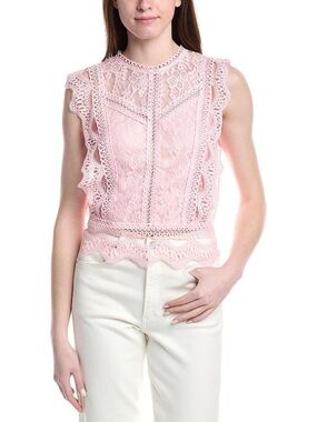 Dusty Pink Lace Mock Neck Crop Top